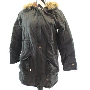 NWT Winter Jacket Puffer Coat Lined Hood Black SZ Small